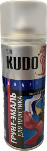 Грунт-эмаль для пластика KUDO KU-6002 (спрей, черный), Средства по уходу за кузовом - фото в магазине СарЗИП