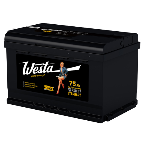 Автомобильный аккумулятор Westa Black 6CT-75 0(R+), 75 А·ч, Аккумуляторы - фото в магазине СарЗИП