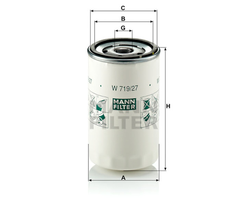 Масляный фильтр двигателя MANN-FILTER W 719/27, Масляные фильтры - фото в магазине СарЗИП