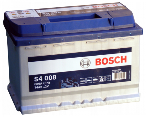 Автомобильный аккумулятор Bosch S4 008, 74 А·ч, Аккумуляторы - фото в магазине СарЗИП