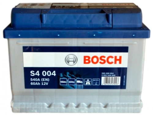 Автомобильный аккумулятор Bosch S4 004, 60 А·ч, Аккумуляторы - фото в магазине СарЗИП