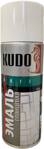 Эмаль алкидная глянцевая KUDO KU-1001 (спрей, белая), Средства по уходу за кузовом - фото в магазине СарЗИП