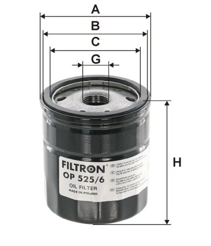 Масляный фильтр двигателя FILTRON OP 525/6, Масляные фильтры - фото в магазине СарЗИП
