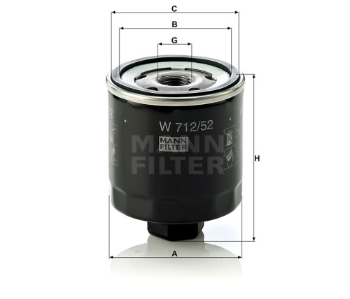 Масляный фильтр двигателя MANN-FILTER W 712/52, Масляные фильтры - фото в магазине СарЗИП