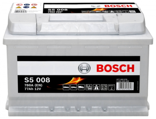 Автомобильный аккумулятор Bosch S5 008, 77 А·ч, Аккумуляторы - фото в магазине СарЗИП