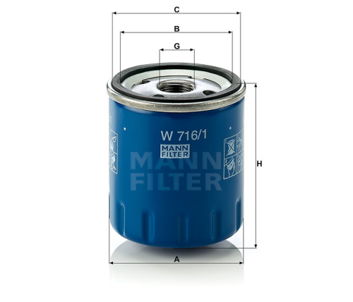 Масляный фильтр двигателя MANN-FILTER W 716/1, Масляные фильтры - фото в магазине СарЗИП