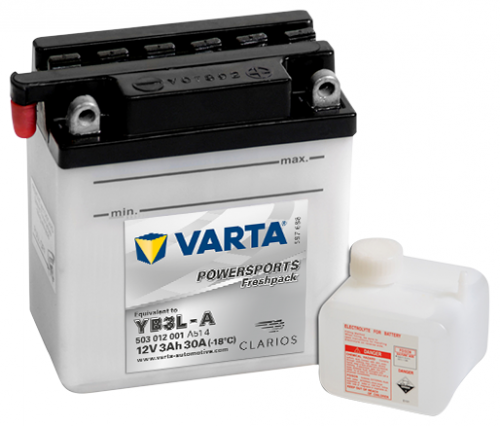 Автомобильный аккумулятор VARTA Powersports Freshpack (503 012 001), 3 А·ч, Аккумуляторы - фото в магазине СарЗИП