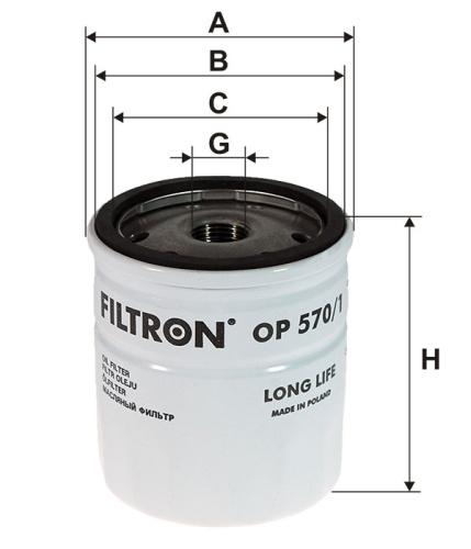 Масляный фильтр двигателя FILTRON OP 570/1, Масляные фильтры - фото в магазине СарЗИП