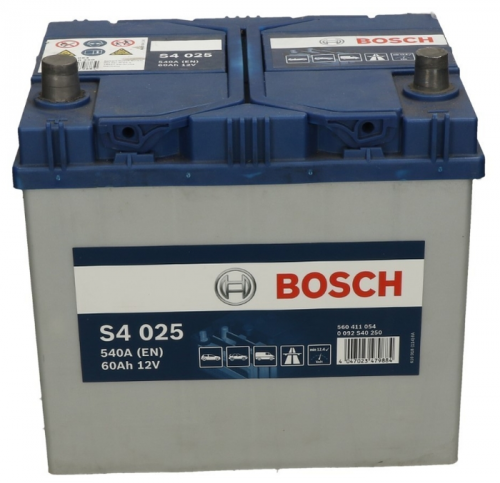 Автомобильный аккумулятор Bosch S4 025, 60 А·ч, Аккумуляторы - фото в магазине СарЗИП