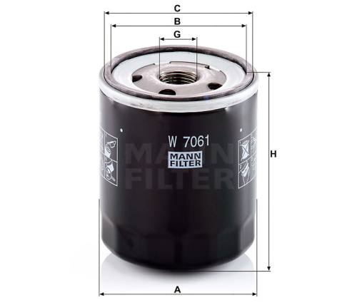 Масляный фильтр двигателя MANN-FILTER W 7061, Масляные фильтры - фото в магазине СарЗИП