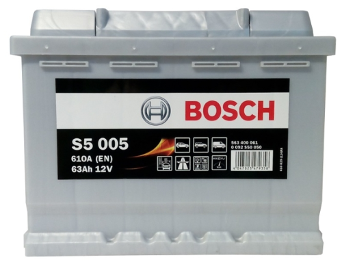 Автомобильный аккумулятор Bosch S5 005, 63 А·ч, Аккумуляторы - фото в магазине СарЗИП