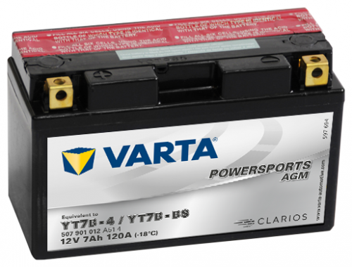 Автомобильный аккумулятор VARTA Powersports AGM (507 901 012), 7 А·ч, Аккумуляторы - фото в магазине СарЗИП