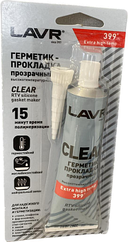 Lavr Герметик-прокладка прозрачный высокотемпературный, Сервисные продукты - фото в магазине СарЗИП