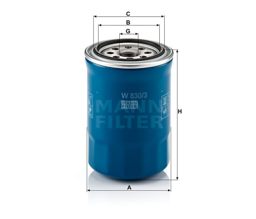 Масляный фильтр двигателя MANN-FILTER W 830/3, Масляные фильтры - фото в магазине СарЗИП