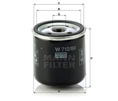 Масляный фильтр двигателя MANN-FILTER W 712/80, Масляные фильтры - фото в магазине СарЗИП