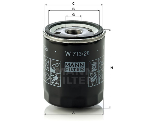 Масляный фильтр двигателя MANN-FILTER W 713/28, Масляные фильтры - фото в магазине СарЗИП
