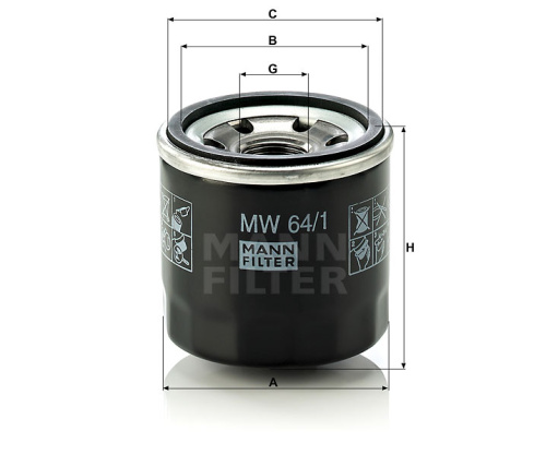 Масляный фильтр двигателя MANN-FILTER MW 64/1, для мотоциклов, Масляные фильтры - фото в магазине СарЗИП