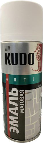 Эмаль алкидная матовая KUDO KU-1101 (спрей, белая), Средства по уходу за кузовом - фото в магазине СарЗИП