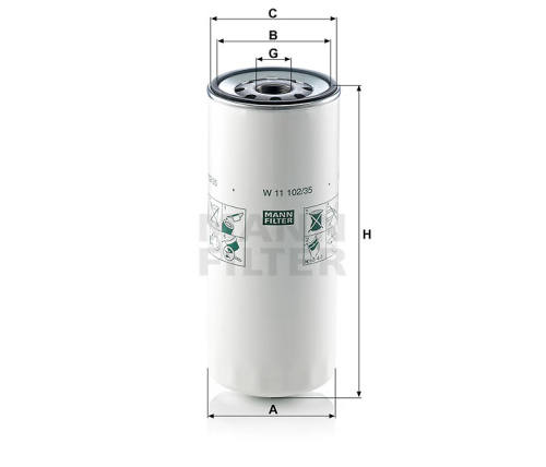 Масляный фильтр двигателя MANN-FILTER W 11 102/35, Масляные фильтры - фото в магазине СарЗИП