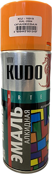 эмаль алкидная глянцевая kudo ku-1019 (спрей, оранжевая)