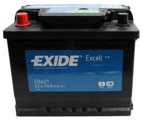 Автомобильный аккумулятор Exide Excell EB621, 62 А·ч, Аккумуляторы - фото в магазине СарЗИП