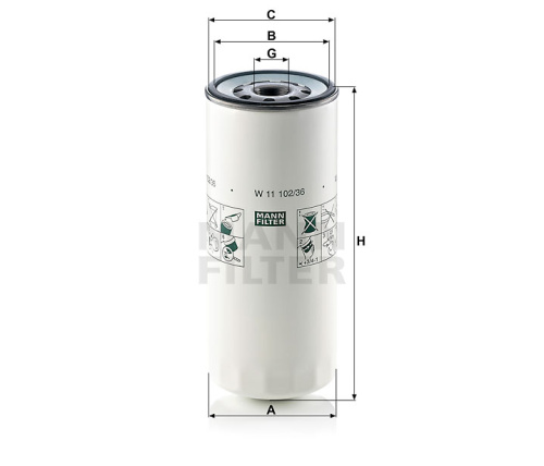 Масляный фильтр двигателя MANN-FILTER W 11 102/36, Масляные фильтры - фото в магазине СарЗИП