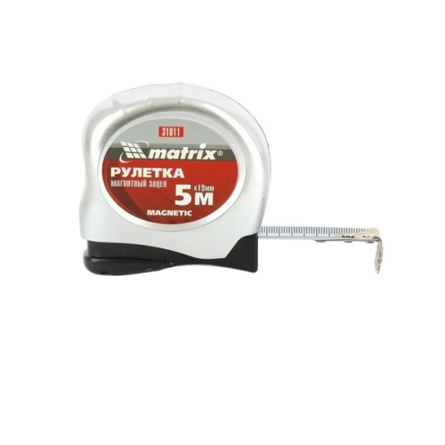 Рулетка Magnetic, 5 м х 19 мм, магнитный зацеп Matrix, Инструменты и оборудование - фото в магазине СарЗИП