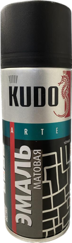 Эмаль алкидная матовая KUDO KU-1102 (спрей, черная), Средства по уходу за кузовом - фото в магазине СарЗИП