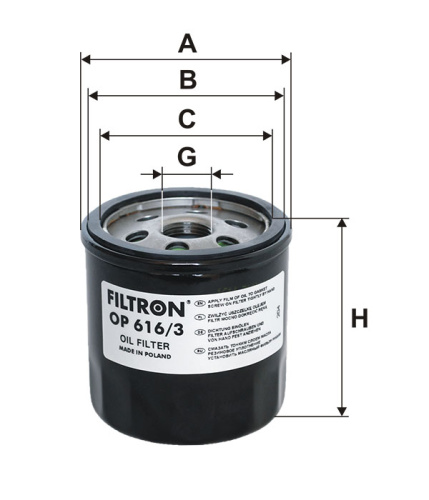Масляный фильтр двигателя FILTRON OP 616/3, Масляные фильтры - фото в магазине СарЗИП