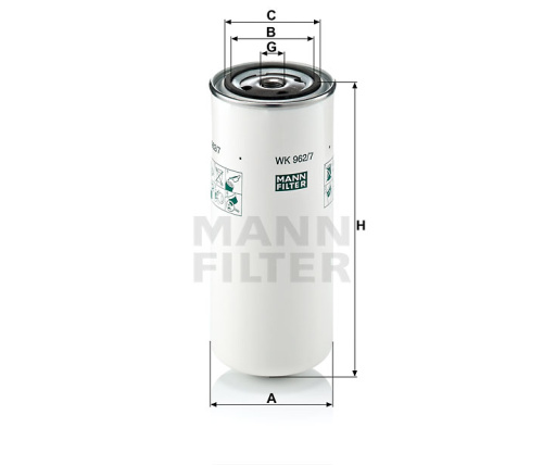 Топливный фильтр MANN FILTER WK 962/7, Топливные фильтры - фото в магазине СарЗИП