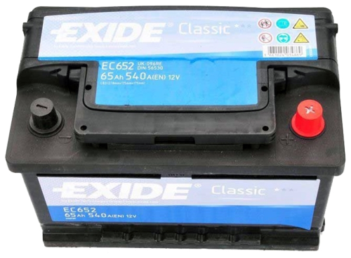 Автомобильный аккумулятор Exide Сlassic EC652, 65 А·ч, Аккумуляторы - фото в магазине СарЗИП