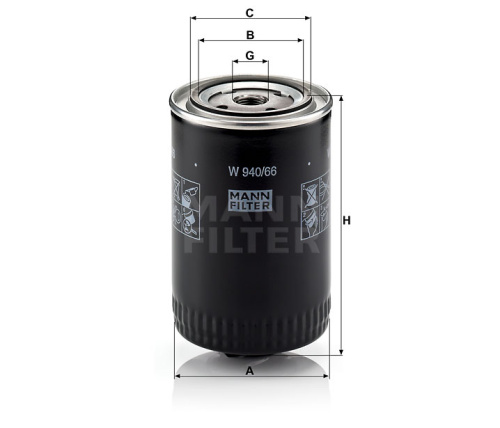 Масляный фильтр двигателя MANN-FILTER W 940/66, Масляные фильтры - фото в магазине СарЗИП