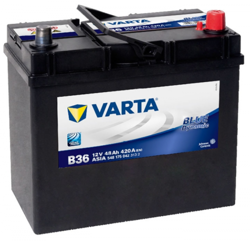 Автомобильный аккумулятор VARTA Blue Dynamic JIS B36, 48 А·ч, Аккумуляторы - фото в магазине СарЗИП