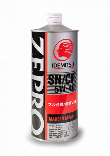 Моторное масло IDEMITSU ZEPRO EURO SPEC 5W-40 SN/CF, Fully-Synthetic (1л (1849001))