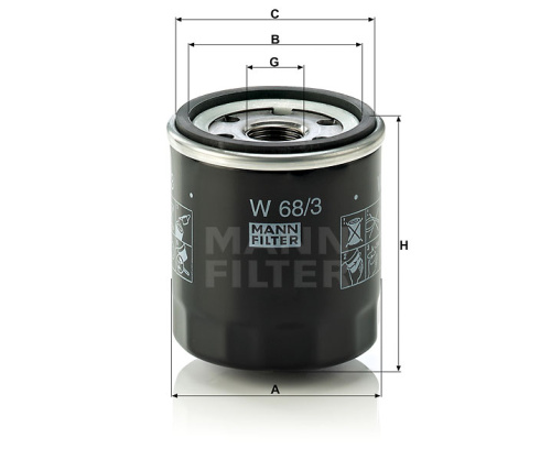 Масляный фильтр двигателя MANN-FILTER W 68/3, Масляные фильтры - фото в магазине СарЗИП