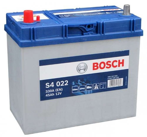 Автомобильный аккумулятор Bosch S4 022, 45 А·ч, Аккумуляторы - фото в магазине СарЗИП
