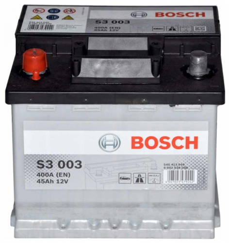 Автомобильный аккумулятор Bosch S3 003, 45 А·ч, Аккумуляторы - фото в магазине СарЗИП