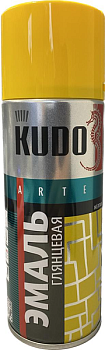 эмаль алкидная глянцевая kudo ku-1013 (спрей, жёлтая)