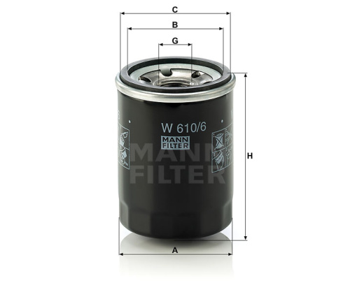 Масляный фильтр двигателя MANN-FILTER W 610/6, Масляные фильтры - фото в магазине СарЗИП