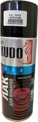 Лак для тонировки фонарей глянцевый KUDO KU-9021 (спрей, чёрный), Средства по уходу за кузовом - фото в магазине СарЗИП