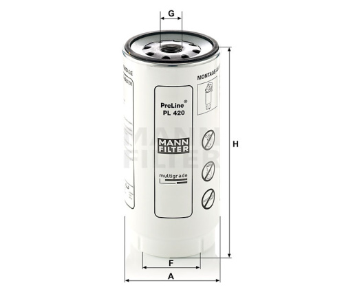 Топливный фильтр MANN FILTER PL 420 X, Топливные фильтры - фото в магазине СарЗИП