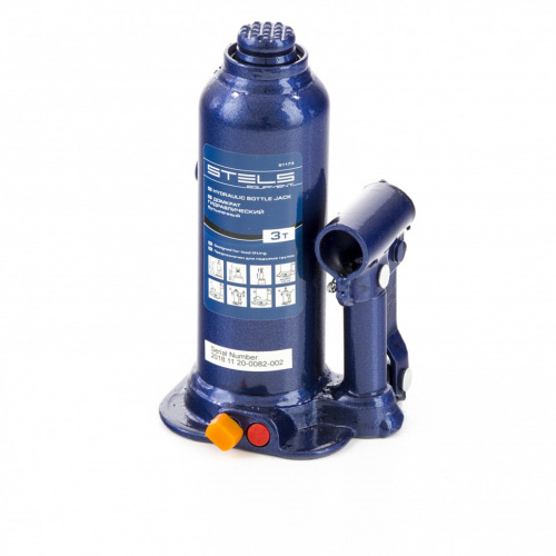 Домкрат гидравлический бутылочный, 3т, h подъема 188-363 мм, в пластиковом кейсе Stels 51173, Ремонт и обслуживание колес - фото в магазине СарЗИП