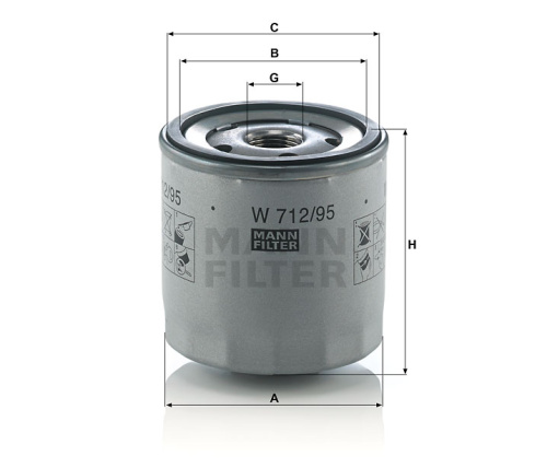 Масляный фильтр двигателя MANN-FILTER W 712/95, Масляные фильтры - фото в магазине СарЗИП