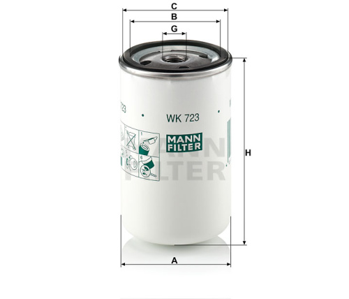 Топливный фильтр MANN FILTER WK 723																													, Топливные фильтры - фото в магазине СарЗИП