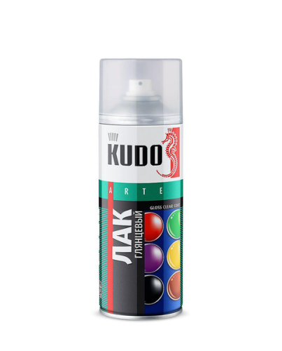 Лак акриловый универсальный глянцевый KUDO KU-9002 (спрей, бесцветный), Средства по уходу за кузовом - фото в магазине СарЗИП