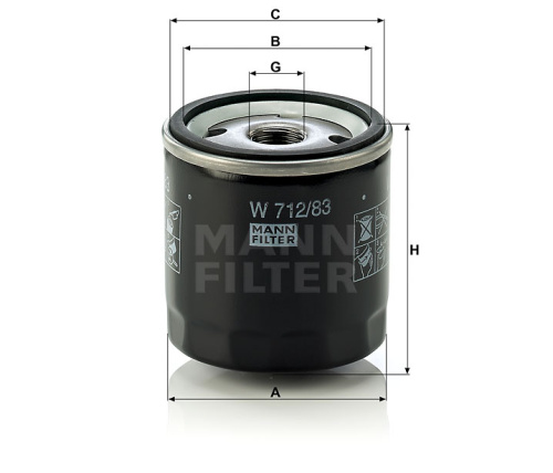 Масляный фильтр двигателя MANN-FILTER W 712/83, Масляные фильтры - фото в магазине СарЗИП
