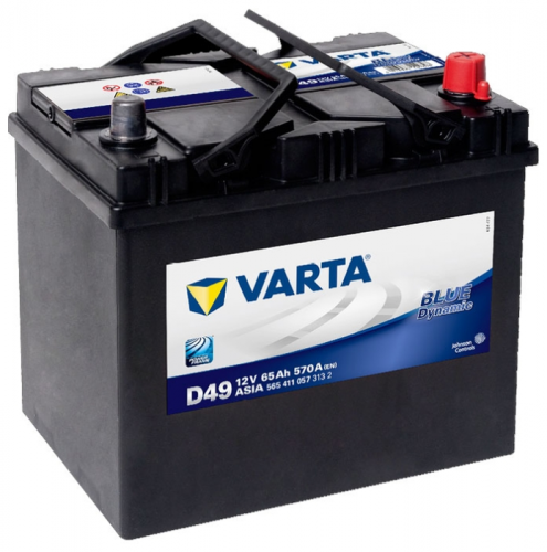 Автомобильный аккумулятор VARTA Blue Dynamic JIS D49, 65 А·ч, Аккумуляторы - фото в магазине СарЗИП