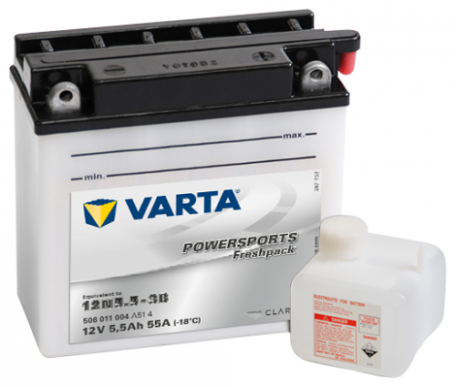 Автомобильный аккумулятор VARTA Powersports Freshpack (506 011 004), 5,5 А·ч, Аккумуляторы - фото в магазине СарЗИП