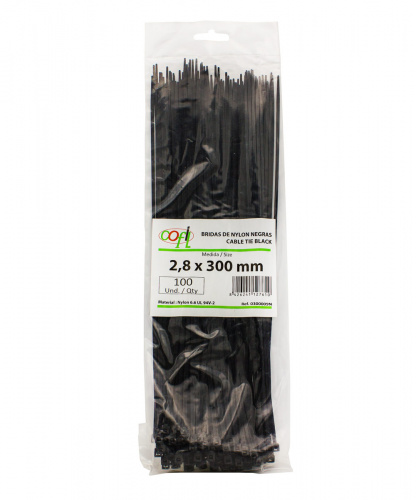 Хомут стяжка пластиковый черный COFIL 2.8-300, Стяжки - фото в магазине СарЗИП