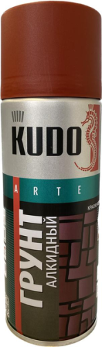 Грунт алкидный универсальный KUDO KU-2002 (спрей, красно-коричневый), Средства по уходу за кузовом - фото в магазине СарЗИП
